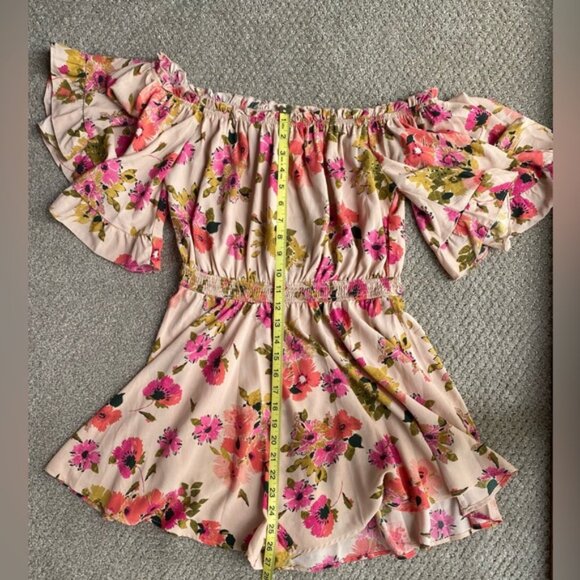 Romper aakaa off the shoulder floral romper - Picture 3 of 5